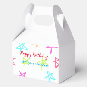 Ballotins Étoiles colorées joyeux anniversaire ajouter nom t