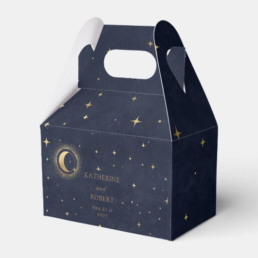 Ballotins Étoiles de lune d'or céleste Monogramme Mariage (Verso)
