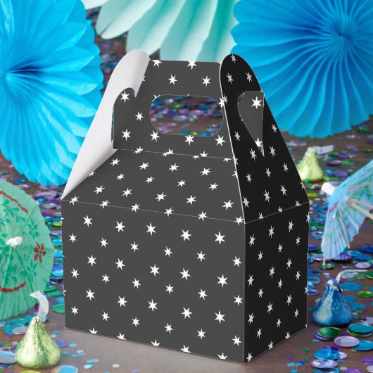 Ballotins Étoiles de papier blanc sur décor noir (Fête)