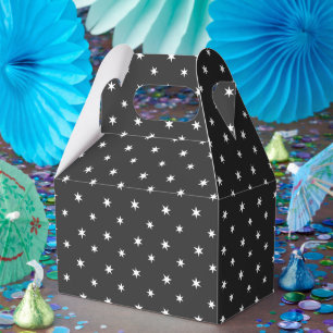 Ballotins Étoiles en papier blanc sur décoration noire