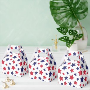 Ballotins Étoiles rouges et bleues, 4 juillet, fond blanc