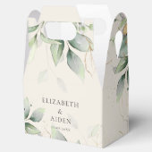 Ballotins Eucalyptus, Beige, Verdure, Boîte Mariage (Ouvert)