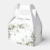 Ballotins Eucalyptus Gold Floral Greenery Wedding Favor Box (Arrière)