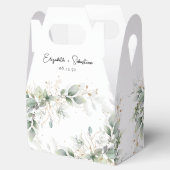Ballotins Eucalyptus Gold Floral Greenery Wedding Favor Box (Ouvert)