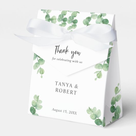 Ballotins Eucalyptus Mariage Élégant Merci Simple Chic (Verso)