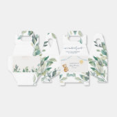 Ballotins Eucalyptus Ours Aquarelle Script Baby shower Garço (Déplié)