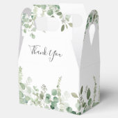 Ballotins eucalyptus verdure aquarelle mariage boîte de fave (Ouvert)