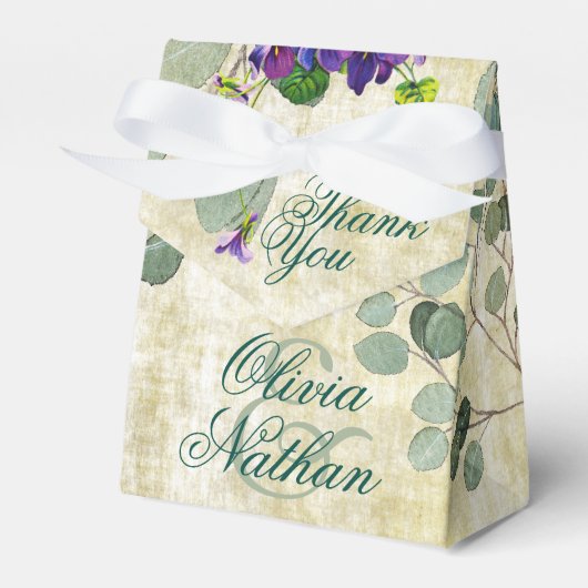 Ballotins Eucalyptus Verdure Mariage Favor Boxes (Verso)