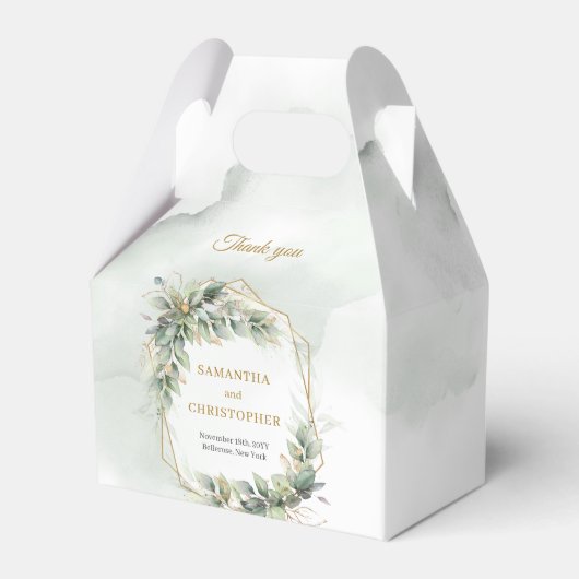 Ballotins eucalyptus vert bohème et mariage d'or (Verso)