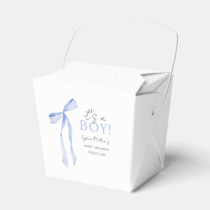 Ballotins Faire-part de Baby Shower avec un Nœud Bleu, Invit