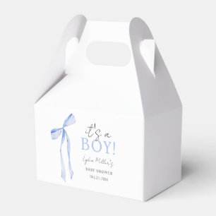 Ballotins Faire-part de Baby Shower avec un Nœud Bleu, Invit