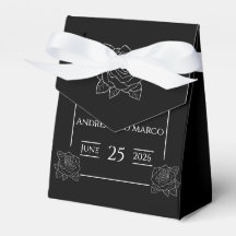 Faire-part de mariage Rose de tatouage noir et bla