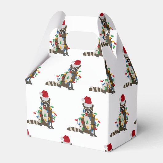 Ballotins Fantaisie Noël Raccoon Santa Hat Noël Lumières (Arrière)