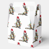 Ballotins Fantaisie Noël Raccoon Santa Hat Noël Lumières (Ouvert)
