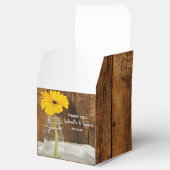 Ballotins Faux Barn Wood Mason Jar et Yellow Daisy Mariage (Ouvert)