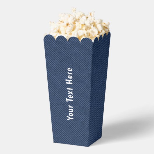 Ballotins Faux Blue Jeans Popcorn Box avec texte personnalis (Sauté)