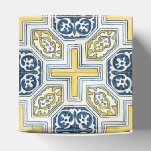 Ballotins Faux Carrelage Motif Jaune et Bleu Fête Favoriser (Haut)