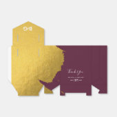 Ballotins Faux Gold Burgundy, Mariage Monogramme (Déplié)