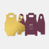 Ballotins Faux Gold Burgundy, Mariage Monogramme (Déplié)