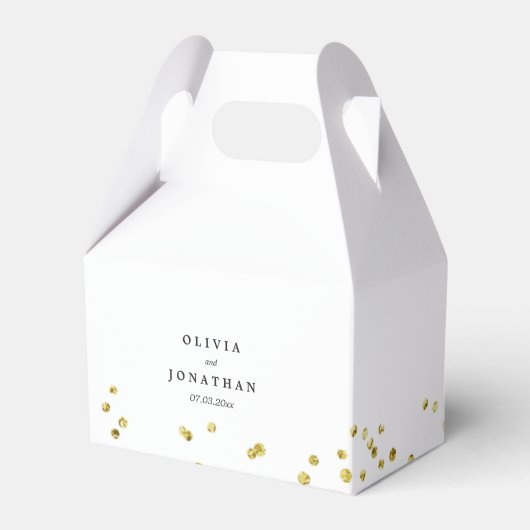 Ballotins Faux Gold Confetti | Boîte de mariage moderne (Verso)
