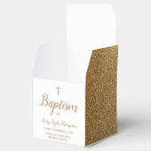 Ballotins Faux Gold Glitter Baptism with Cross Personalized (Ouvert)