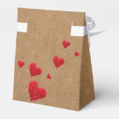 Ballotins Faux Kraft Papier Coeurs rouges Valentines Mariage (Arrière)