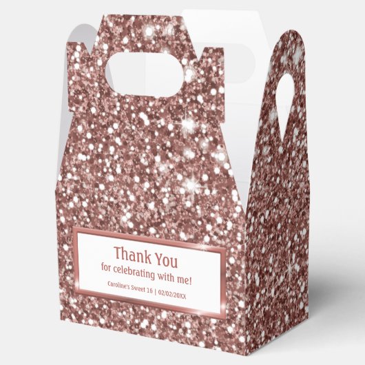 Ballotins Faux Rose Parties scintillant or Texture Look & Cu (Ouvert)