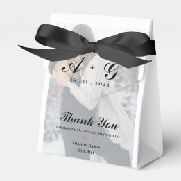 Ballotins Faux Vellum Photo Monogramme Merci Mariage