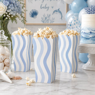 Ballotins Faveur de Baby Shower Popcorn Blue Wave