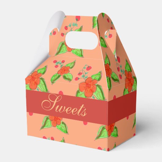 Ballotins Faveur de mariage à fleurs de pêche (Arrière)
