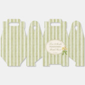 Ballotins Faveurs de shower de mariage élégantes rayées vert (Déplié)