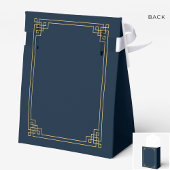 Ballotins Favor Boxes Chic Navy Gold Art Deco 80th Birthday