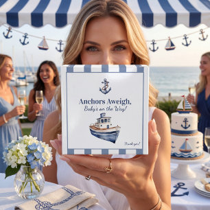 Ballotins Favoris de Baby Shower Bleu Marin à Rayures Ancres