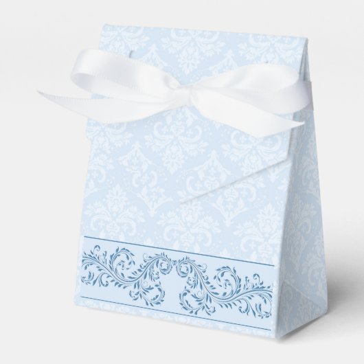 Ballotins Favoriser/Boîte Cadeau - Icy Blue Damask (Verso)