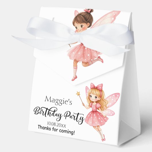 Ballotins Fées roses de charme Fête d'anniversaire (Recto)