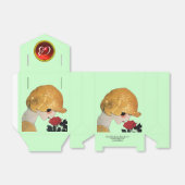 BALLOTINS FEMME AVEC ROSE ROSE ROUGE GEM MONOGRAM EN PIERRE, (Déplié)