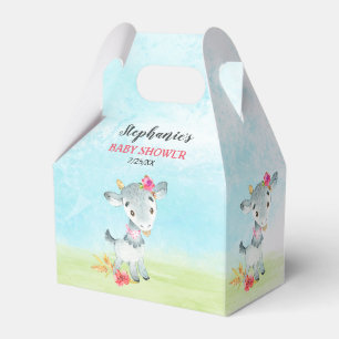 Ballotins Ferme de Baby shower de chèvres Watercolor Girl