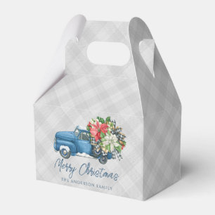 Ballotins Ferme grise Plaid camion de Noël bleu vintage