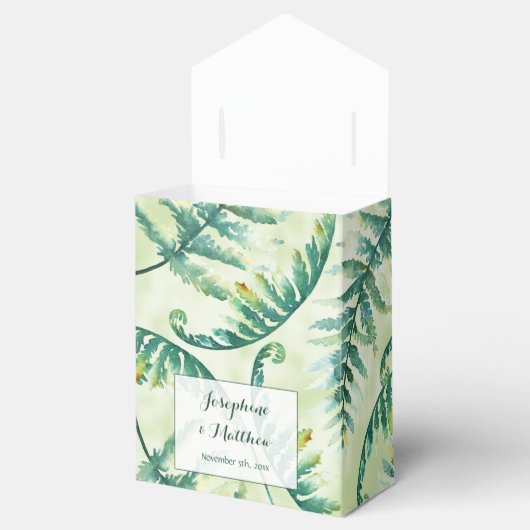 Ballotins Fern Vert Mariage Faveur Boîtes (Ouvert)