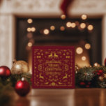 Ballotins Festive Joyeux Noël Rouge classique<br><div class="desc">Célébrez la saison festive avec cet élégant ballotin rouge de Noël orné d'un magnifique design doré. Avec rennes, flocons de neige et rubans festifs, cette boîte est parfaite pour ajouter une touche de chaleur et d'esprit de fête à vos cadeaux. Idéal pour les petites gourmandises, les bonbons ou les faveurs,...</div>