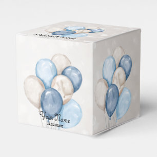 Ballotins Fête aux ballons bleus et blancs aquarelle mignonn