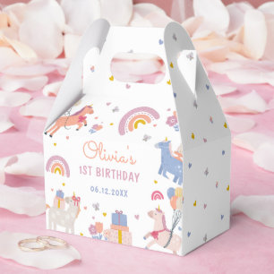 Ballotins Fête d'anniversaire arc-en-ciel licorne pastel mag