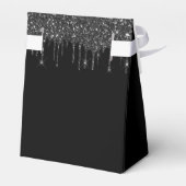 Ballotins Fête d'anniversaire ballons noirs argentés merci (Arrière)