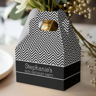 Ballotins Fête d'anniversaire Chevron Noir et Blanc