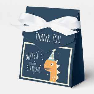 Ballotins Fête d'anniversaire de dinosaure orange Merci 