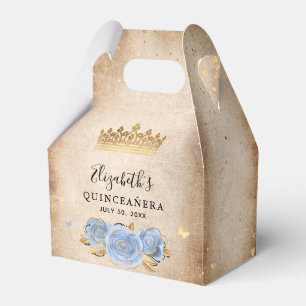 Ballotins Fête d'anniversaire élégante bleu bébé clair et or