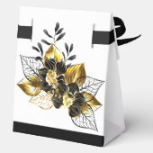 Ballotins Fête d'anniversaire élégante florale noire et doré (Verso)