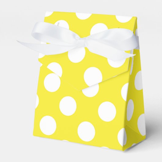 Ballotins Fête d'anniversaire jaune ensoleillé et pois blanc (Verso)