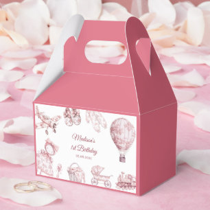 Ballotins Fête d'anniversaire rose Toile De Jouy