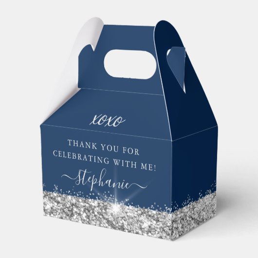 Ballotins Fête d'anniversaire Silver Blue Parties scintillan (Verso)